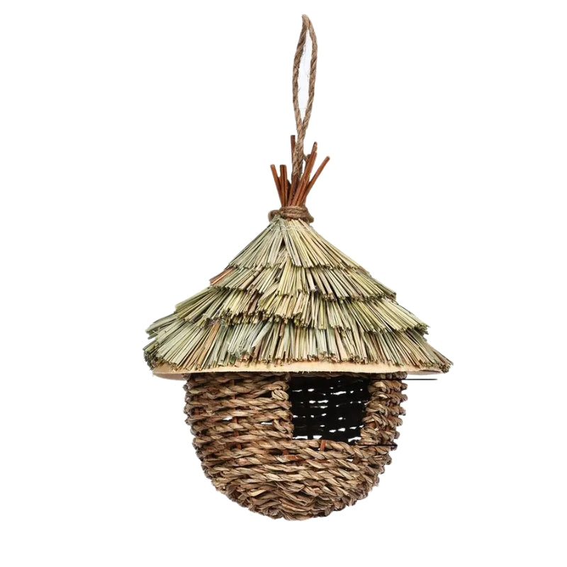 Woven straw bird's nest