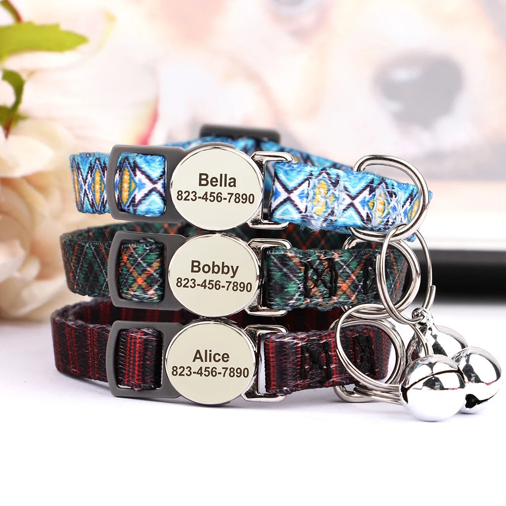 Personalized printed cat collar