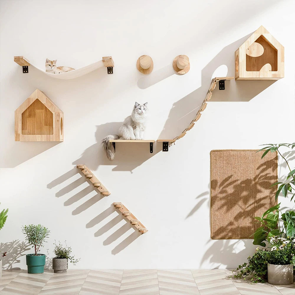 Wall-mounted climbing shelf for cat