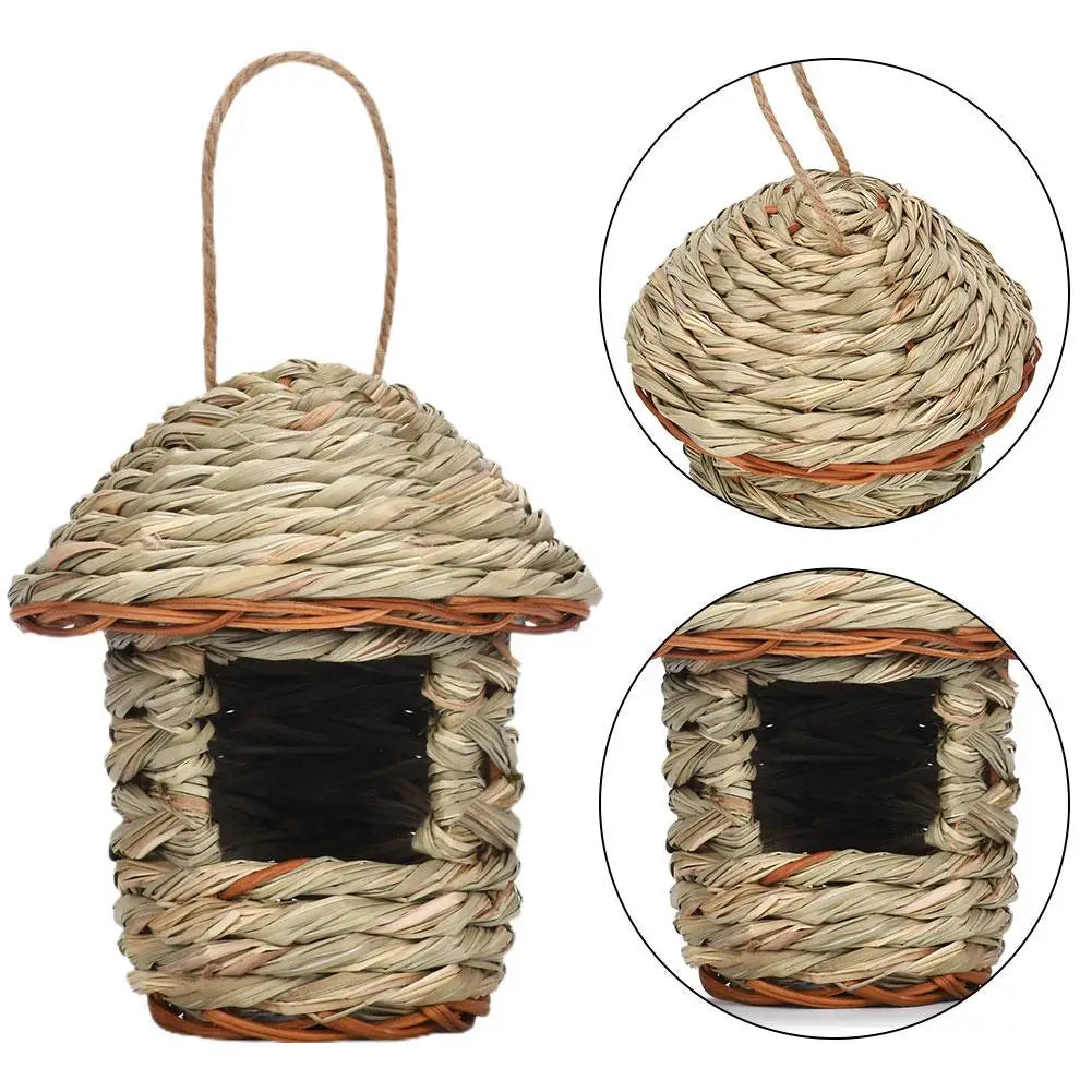 Woven straw bird's nest