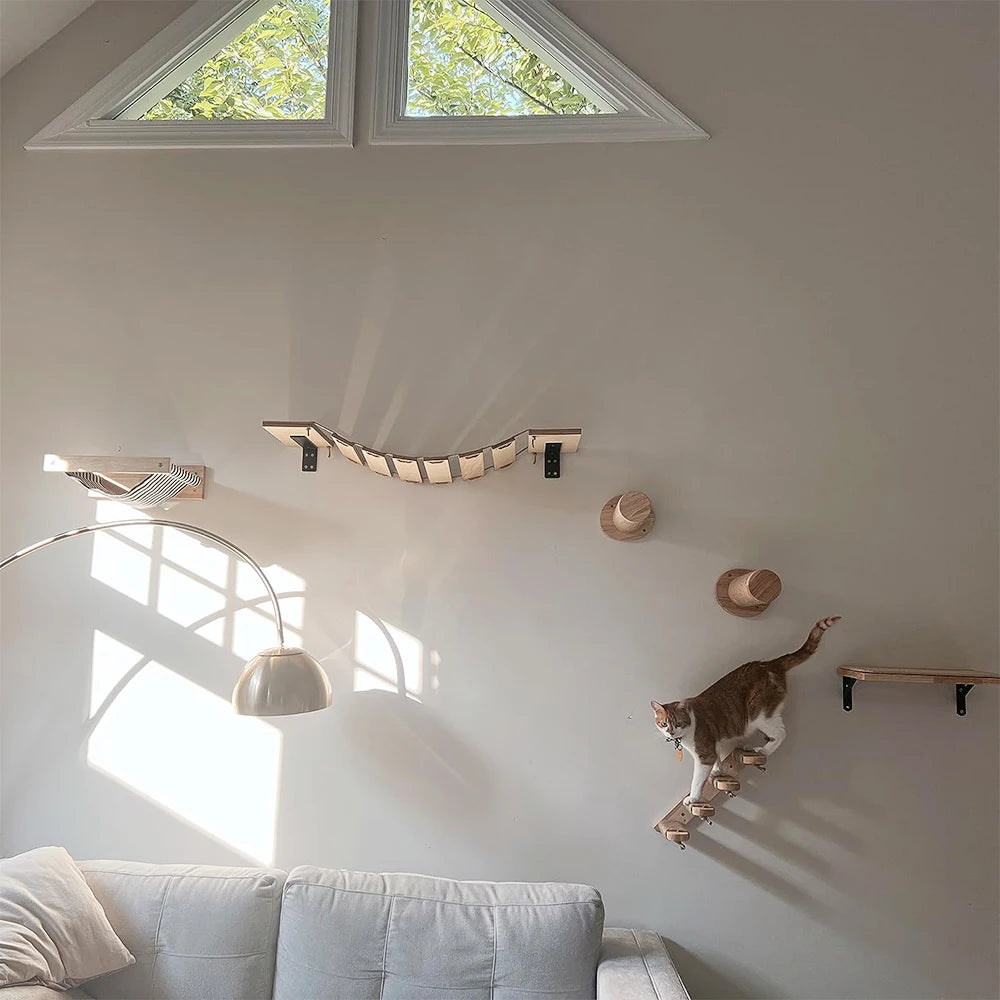 Wall-mounted climbing shelf for cat