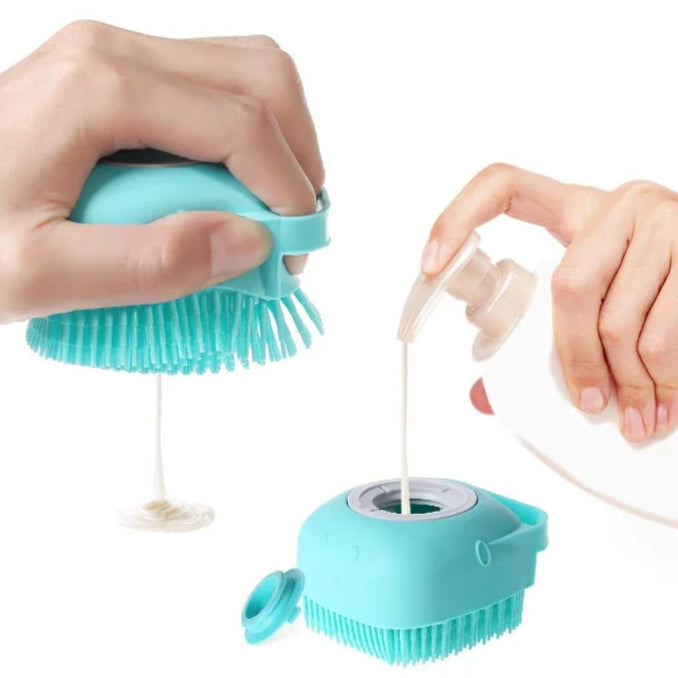 Silicone bath brush for dogs
