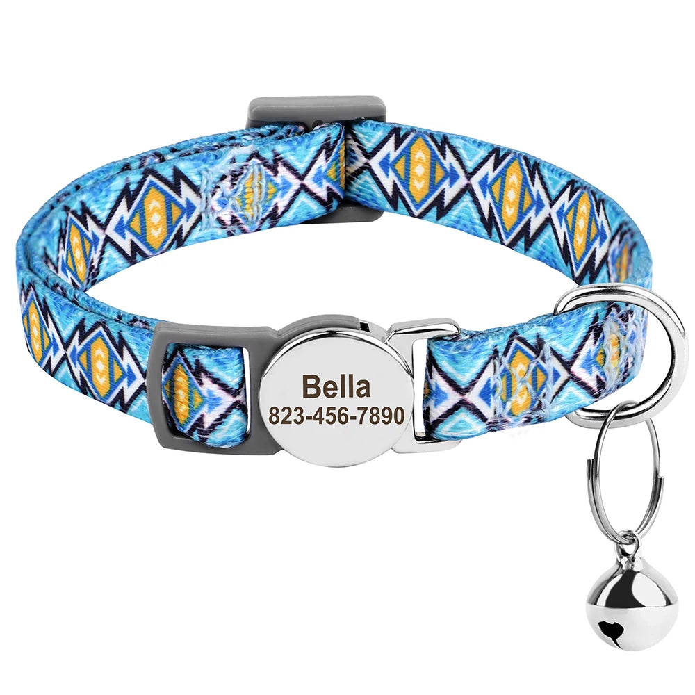 Personalized printed cat collar