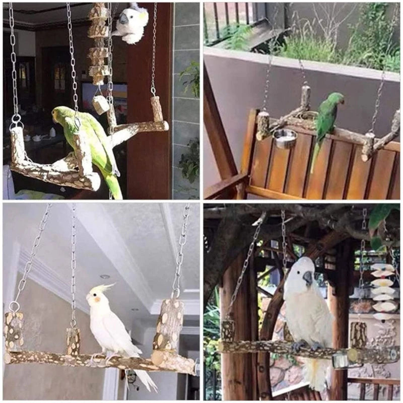 Wooden perch for birds