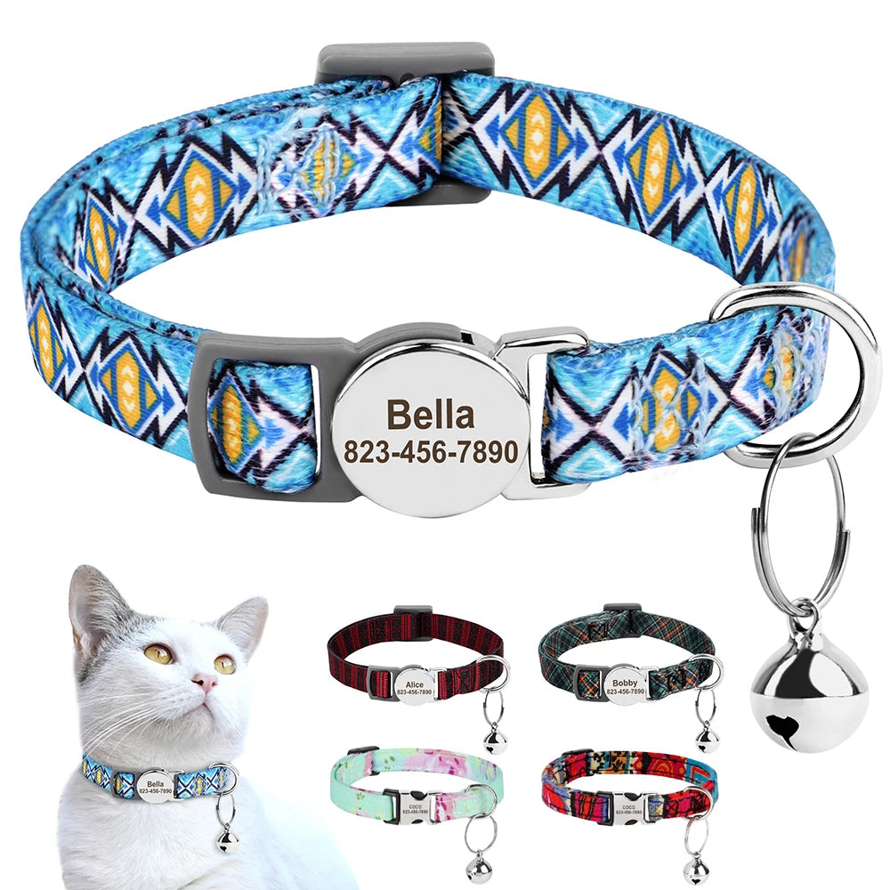 Personalized printed cat collar
