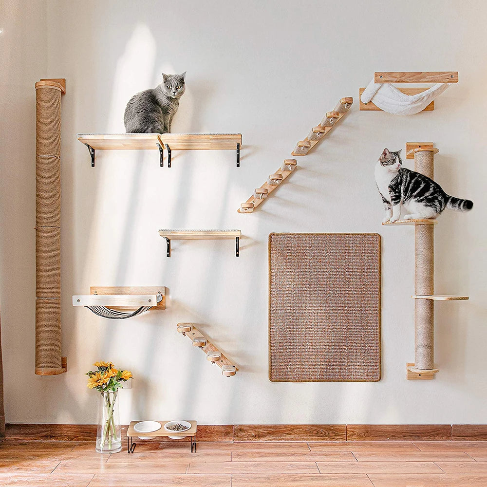 Wall-mounted climbing shelf for cat