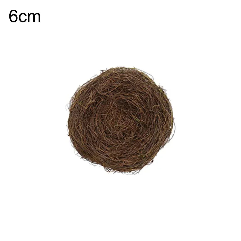 Vintage Round Bird's Nest in Rattan 