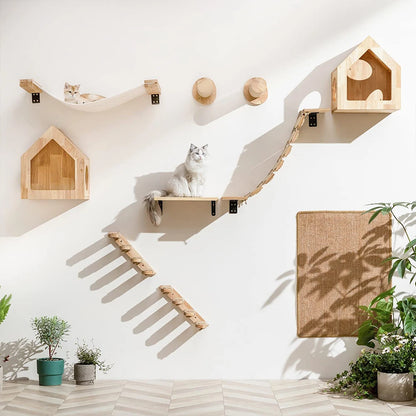 Wall-mounted climbing shelf for cat 