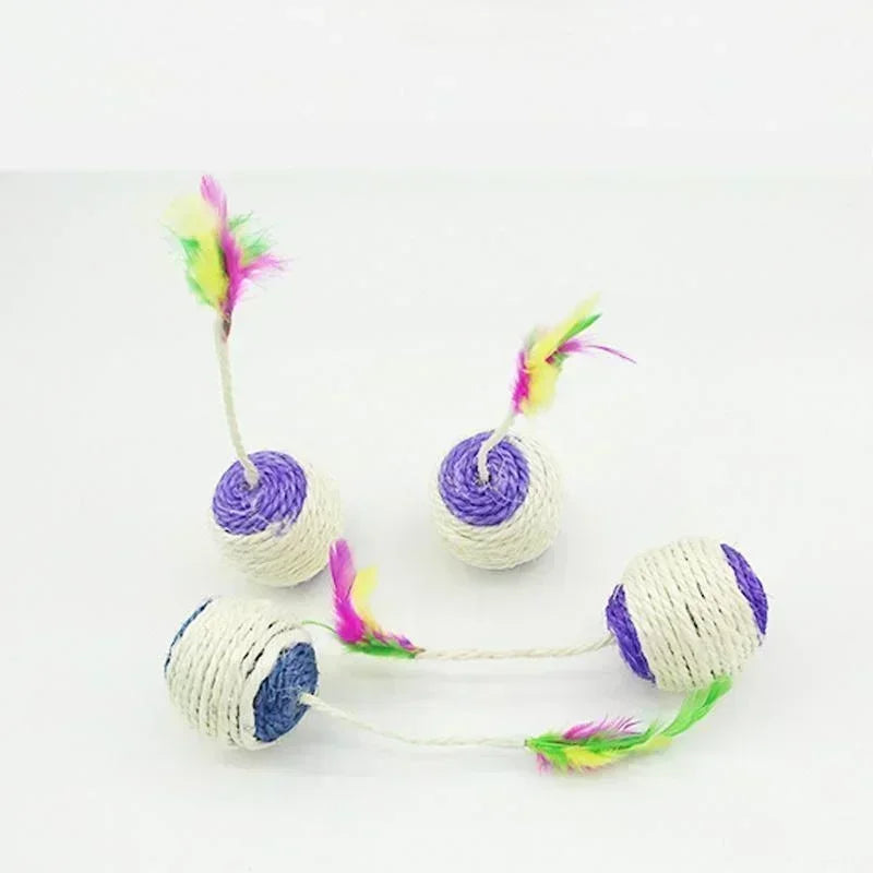 Natural fiber scratching ball for Cat 