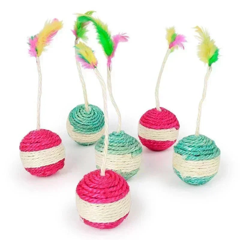 Natural fiber scratching ball for Cat 