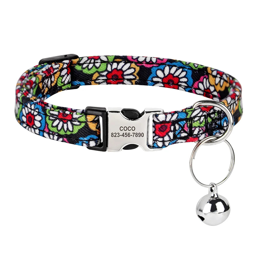 Personalized printed cat collar 