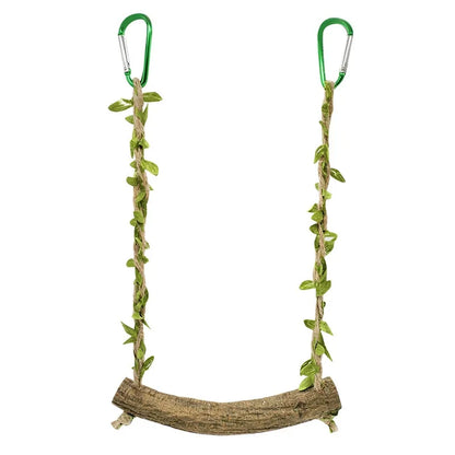 Wooden parrot swing support 