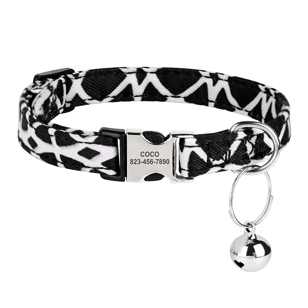 Personalized printed cat collar 