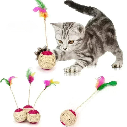 Natural fiber scratching ball for Cat 