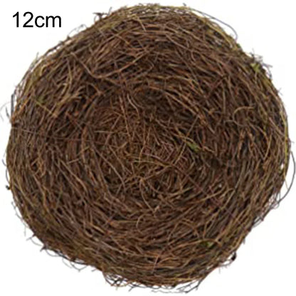 Vintage Round Bird's Nest in Rattan 