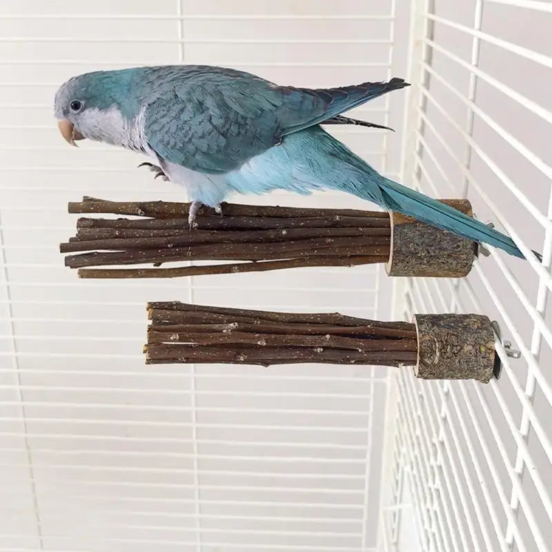 Natural wood parrot stand 