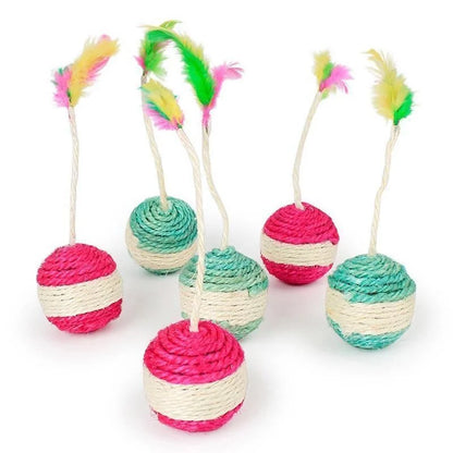 Natural fiber scratching ball for Cat 
