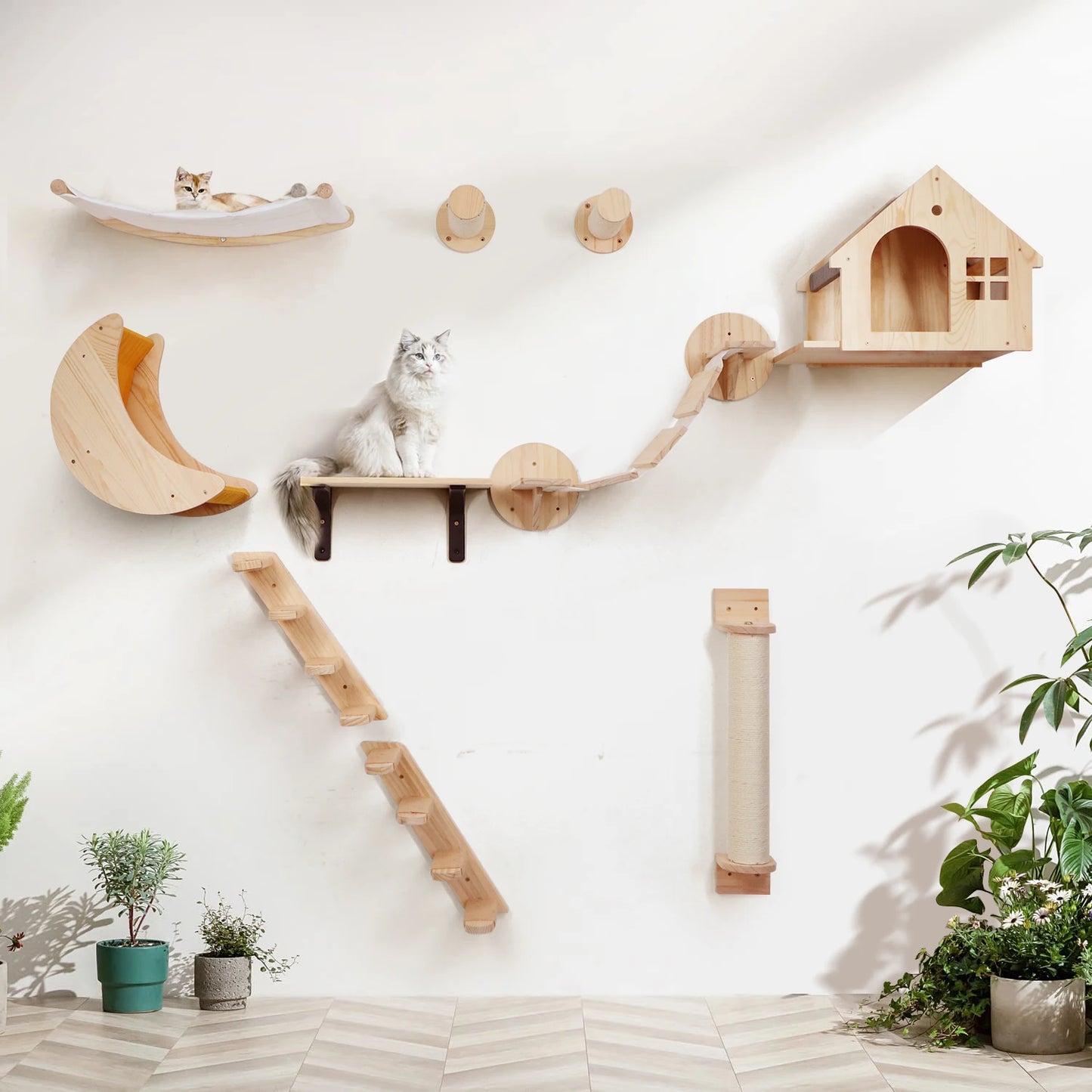 Wall-mounted climbing shelf for cat 