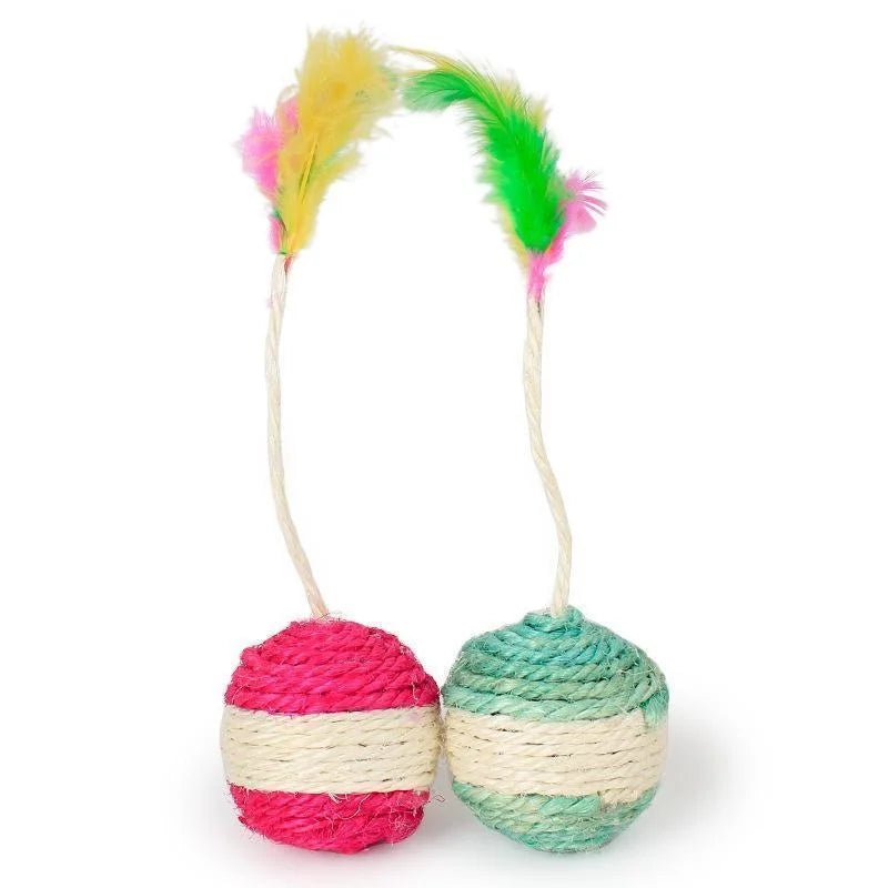Natural fiber scratching ball for Cat 