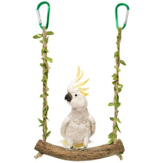 Wooden parrot swing support 