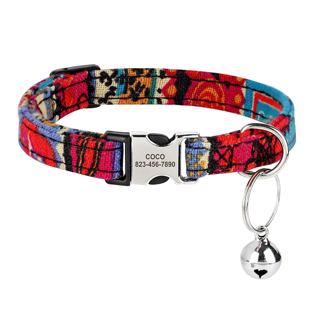Personalized printed cat collar 