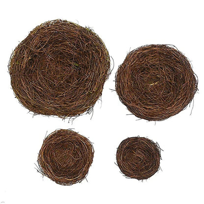Vintage Round Bird's Nest in Rattan 