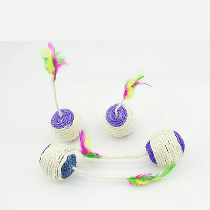 Natural fiber scratching ball for Cat 