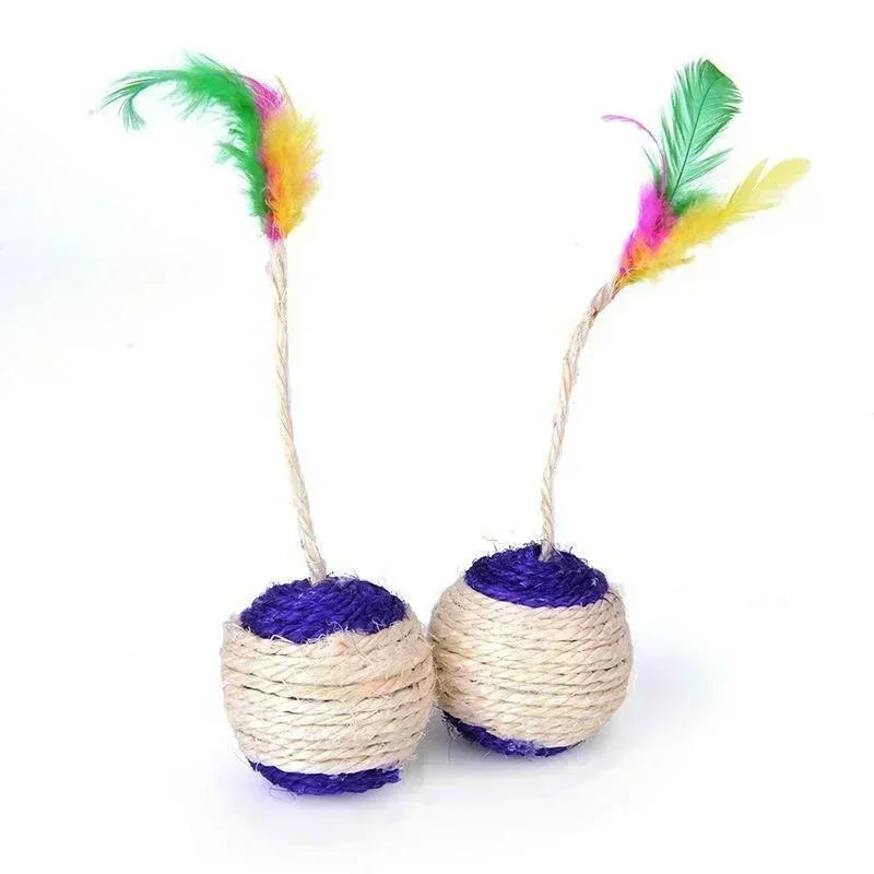 Natural fiber scratching ball for Cat 