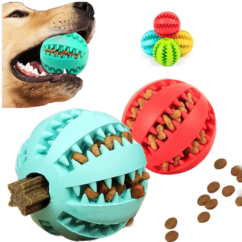 Interactive rubber ball for pets 