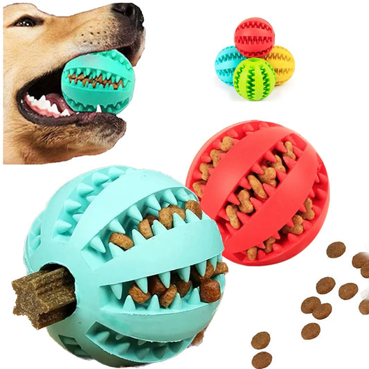 Interactive rubber ball for pets 