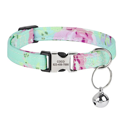 Personalized printed cat collar 