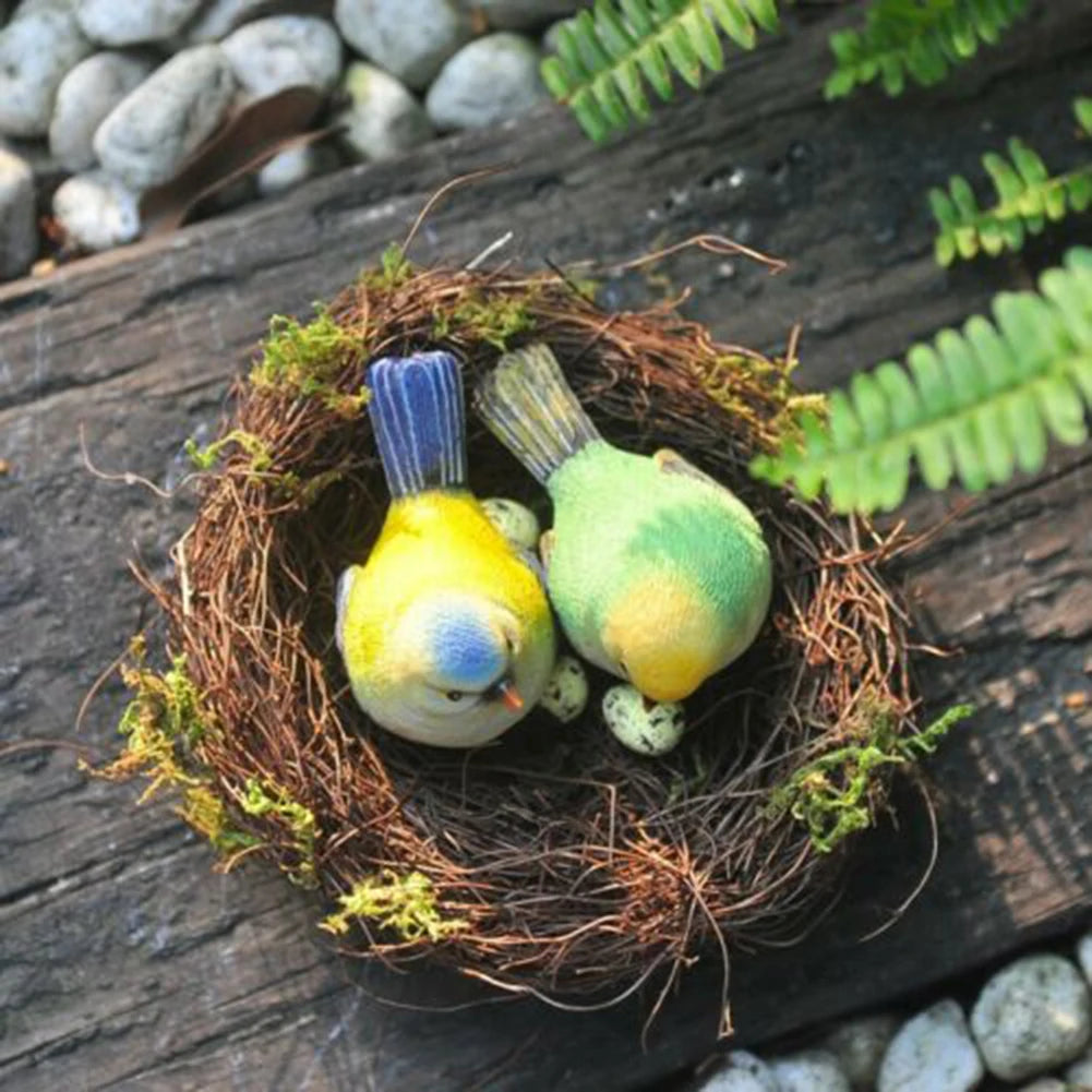 Vintage Round Bird's Nest in Rattan 